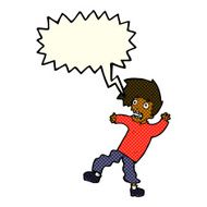 cartoon terrified man with speech bubble N122