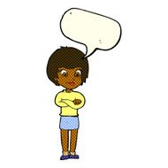 cartoon proud woman with speech bubble N16