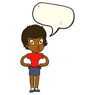 cartoon woman with hands on hips speech bubble N126