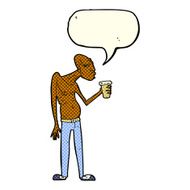 cartoon hooligan with speech bubble N6
