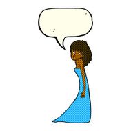 cartoon woman pulling photo face with speech bubble N6