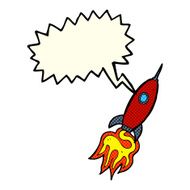 cartoon spaceship with speech bubble N18