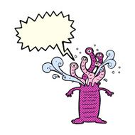 cartoon monster with speech bubble N27