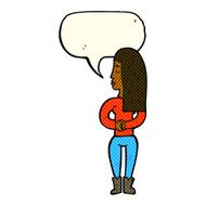 cartoon woman ignoring with speech bubble N12