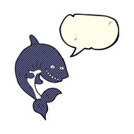 cartoon shark with speech bubble N21