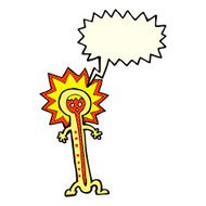 cartoon hot thermometer with speech bubble N5