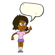 cartoon woman asking question with speech bubble N18