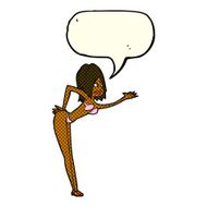 cartoon woman in bikini with speech bubble N31