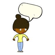cartoon woman staring with speech bubble N18