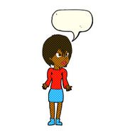 cartoon annoyed woman with speech bubble N107