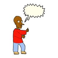 cartoon mean looking man with speech bubble N5
