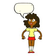 cartoon pretty girl with shocked expression speech bubble N6