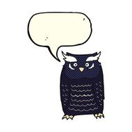 Cartoon owl with speech bubble N36