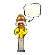 cartoon shocked old man with speech bubble N16