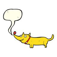 cartoon happy dog with speech bubble N44