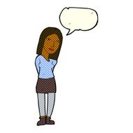 cartoon woman waiting with speech bubble N12