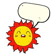 cartoon sun with speech bubble N11