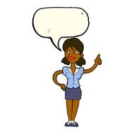 cartoon woman with great idea speech bubble N9