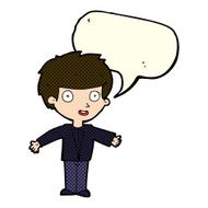 Cartoon happy boy with speech bubble N133