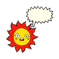 cartoon sun with speech bubble N12