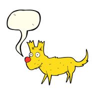 cartoon cute little dog with speech bubble N6
