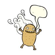 cartoon happy potato with speech bubble N6