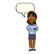 cartoon proud woman with speech bubble N17