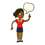 cartoon woman with great idea speech bubble N10