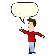 cartoon man advising caution with speech bubble N6