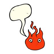 cartoon flame symbol with speech bubble N2