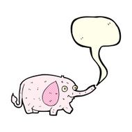 cartoon funny little elephant with speech bubble N3
