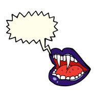cartoon vampire mouth with speech bubble N16