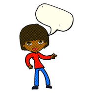 cartoon woman pointing with speech bubble N124