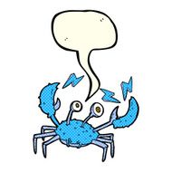 cartoon crab with speech bubble N6