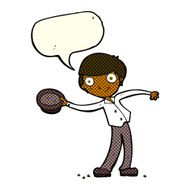 cartoon man tipping hat with speech bubble N6