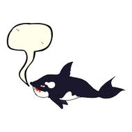 cartoon killer whale with speech bubble N6