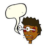 cartoon surprised man with eyes popping out speech bubble N6