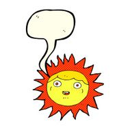 sun cartoon character with speech bubble N6