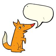 cartoon fox cub with speech bubble N5