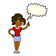 cartoon woman with idea speech bubble N145