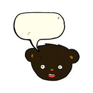 cartoon black bear face with speech bubble N15
