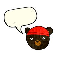 cartoon black bear face with speech bubble N16