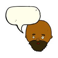 cartoon shocked man with beard speech bubble N12