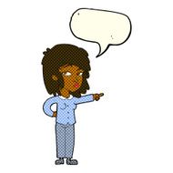 cartoon woman pointing with speech bubble N126