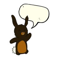 cartoon happy rabbit with speech bubble N6