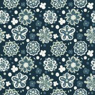 Doodle flowers seamless pattern N3