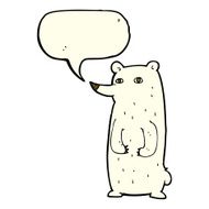 funny cartoon polar bear with speech bubble N15