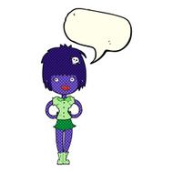 cartoon happy vampire girl with speech bubble N23