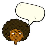 cartoon bitter old woman with speech bubble N11