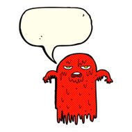 cartoon spooky ghost with speech bubble N26